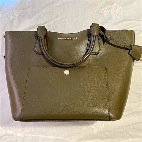 olive green michael kors purse